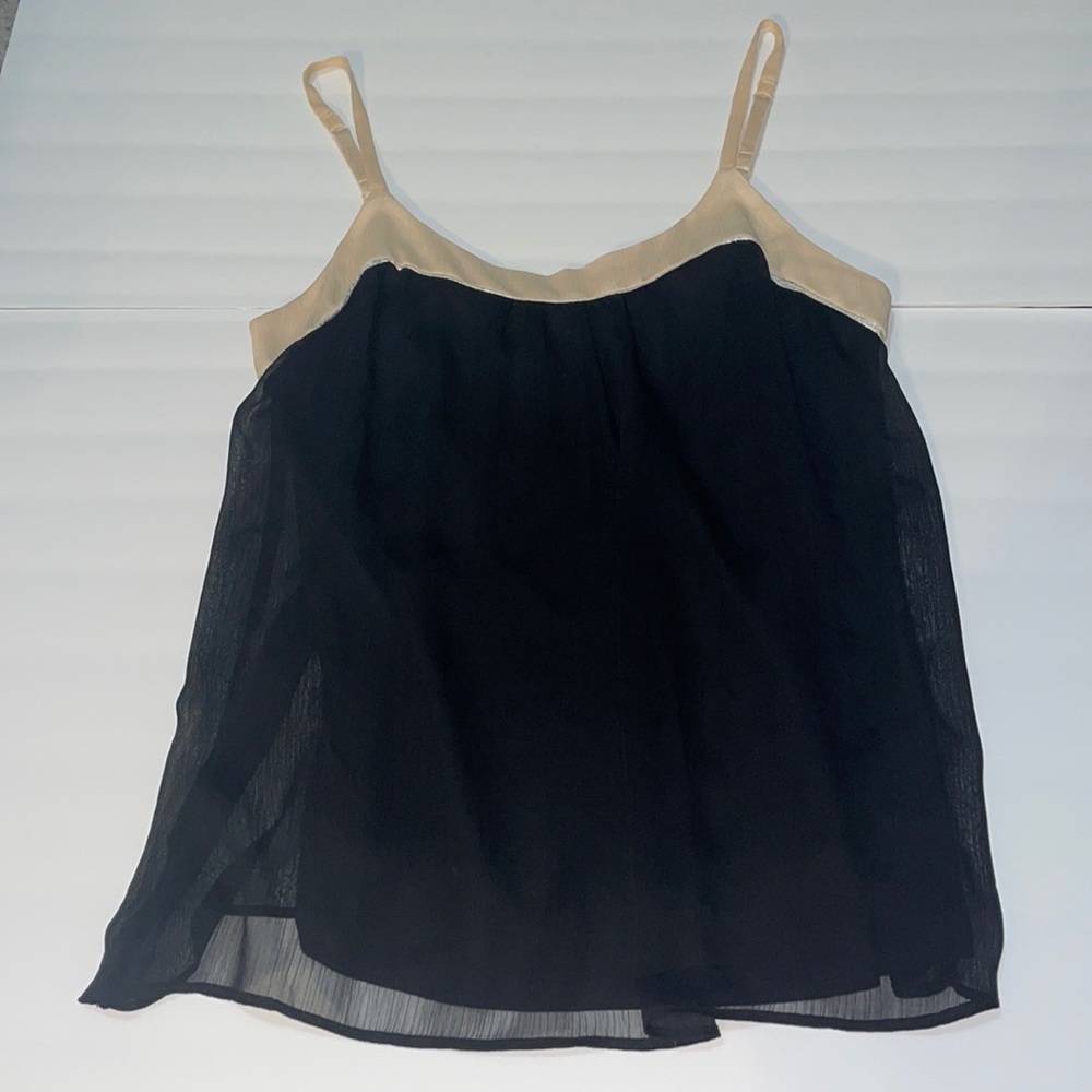 Black with tan straps, layered tank